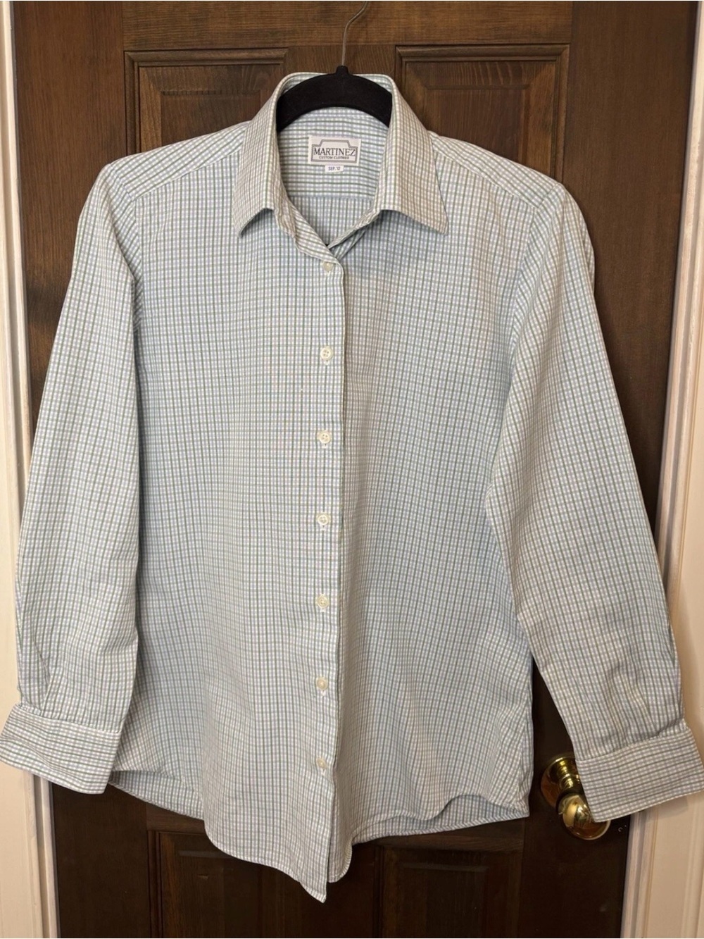 Bespoke Martinez Custom Mens Extra Small LS Button Up Shirt Grid Plaid XS 19x28